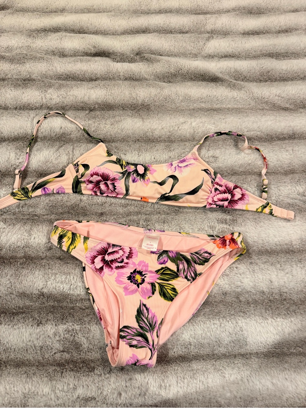 Light Pink Floral Bikini Set